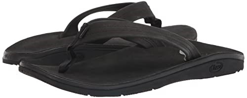 Klassischer Leder-Flip-Flop Für Herren In Schwarz Chacos
