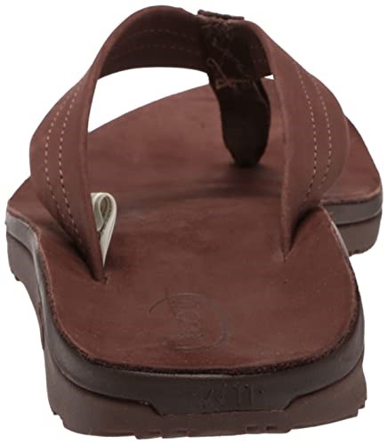 Klassischer Leder-Flip-Flop Für Damen In Dunkelbraunem Chacos